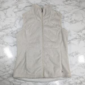 North Face Cream Fleece Zip Up Vest Size Small